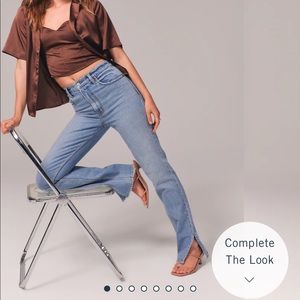 High rise Abercrombie jeans with slit. Size 26L